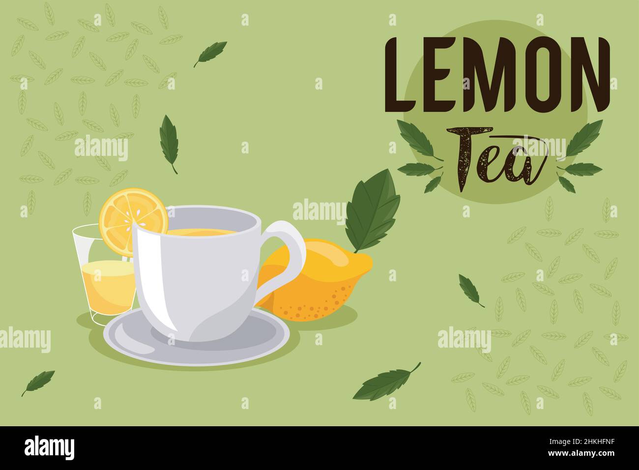 lemon tea lettering with cups Stock Vector Image & Art - Alamy