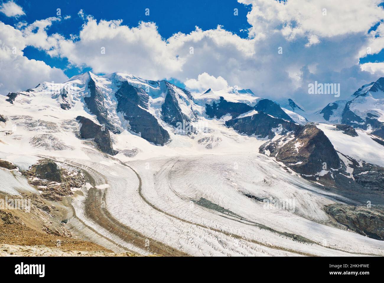 The glacier and the effects of global warming Stock Photo