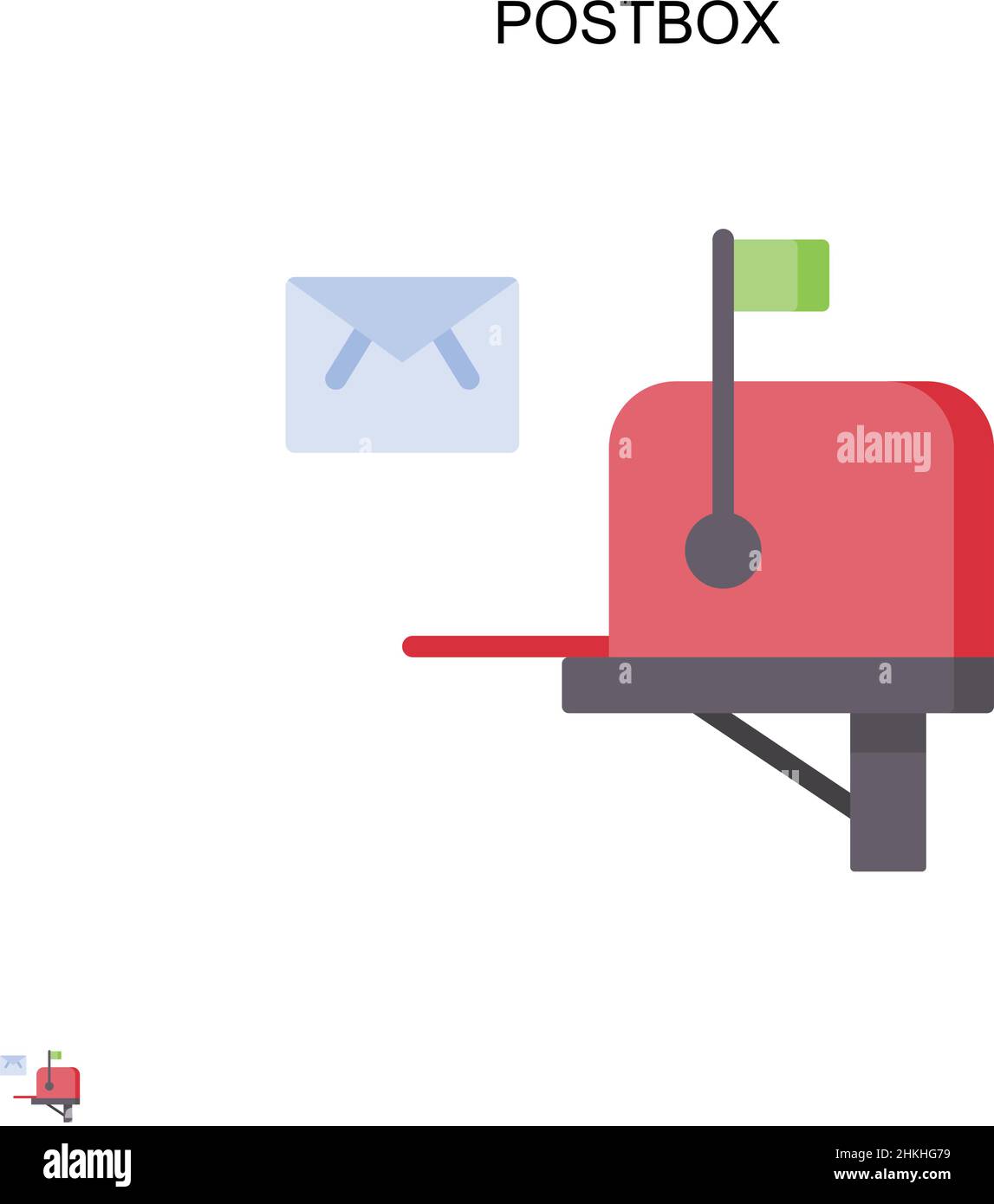 Postbox Simple vector icon. Illustration symbol design template for web ...