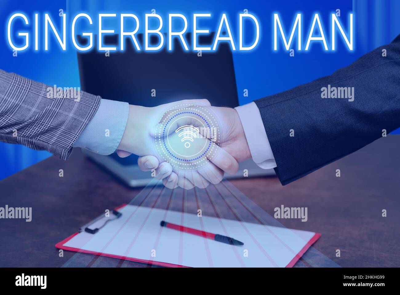 Handwriting text Gingerbread Man. Concept meaning cookie made of