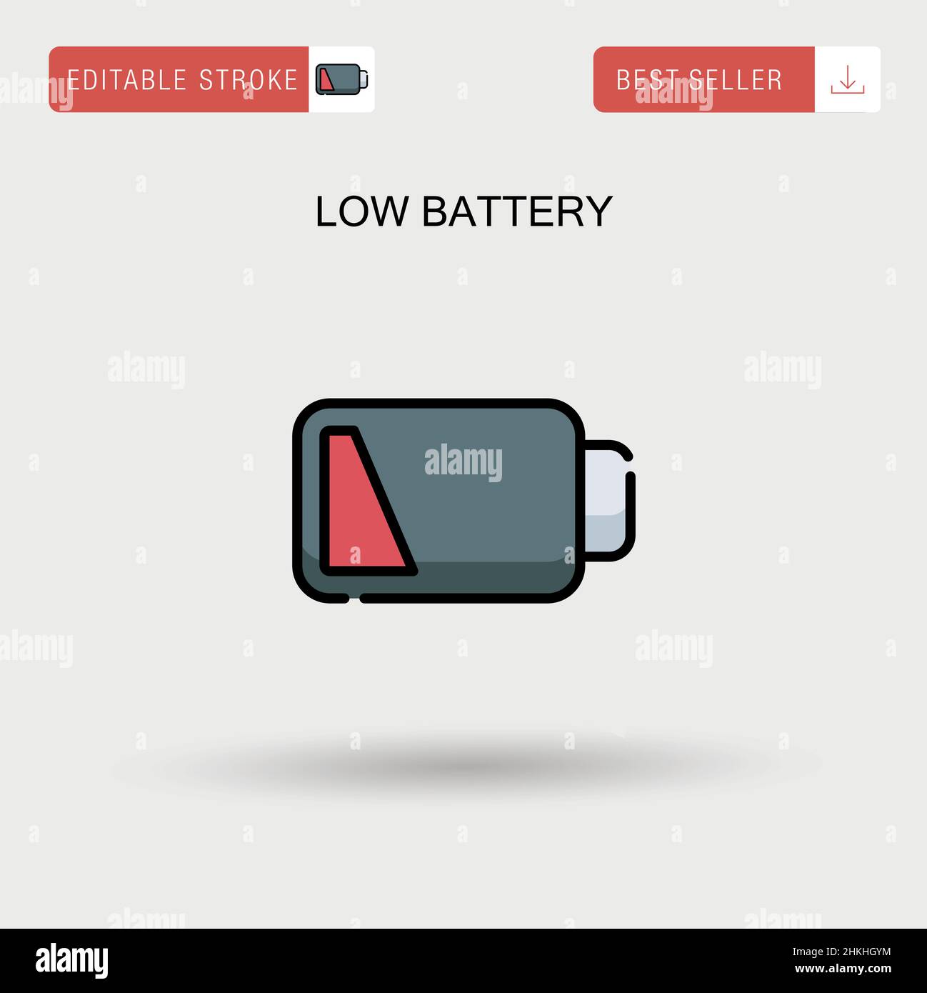 Low battery Simple vector icon. Stock Vector