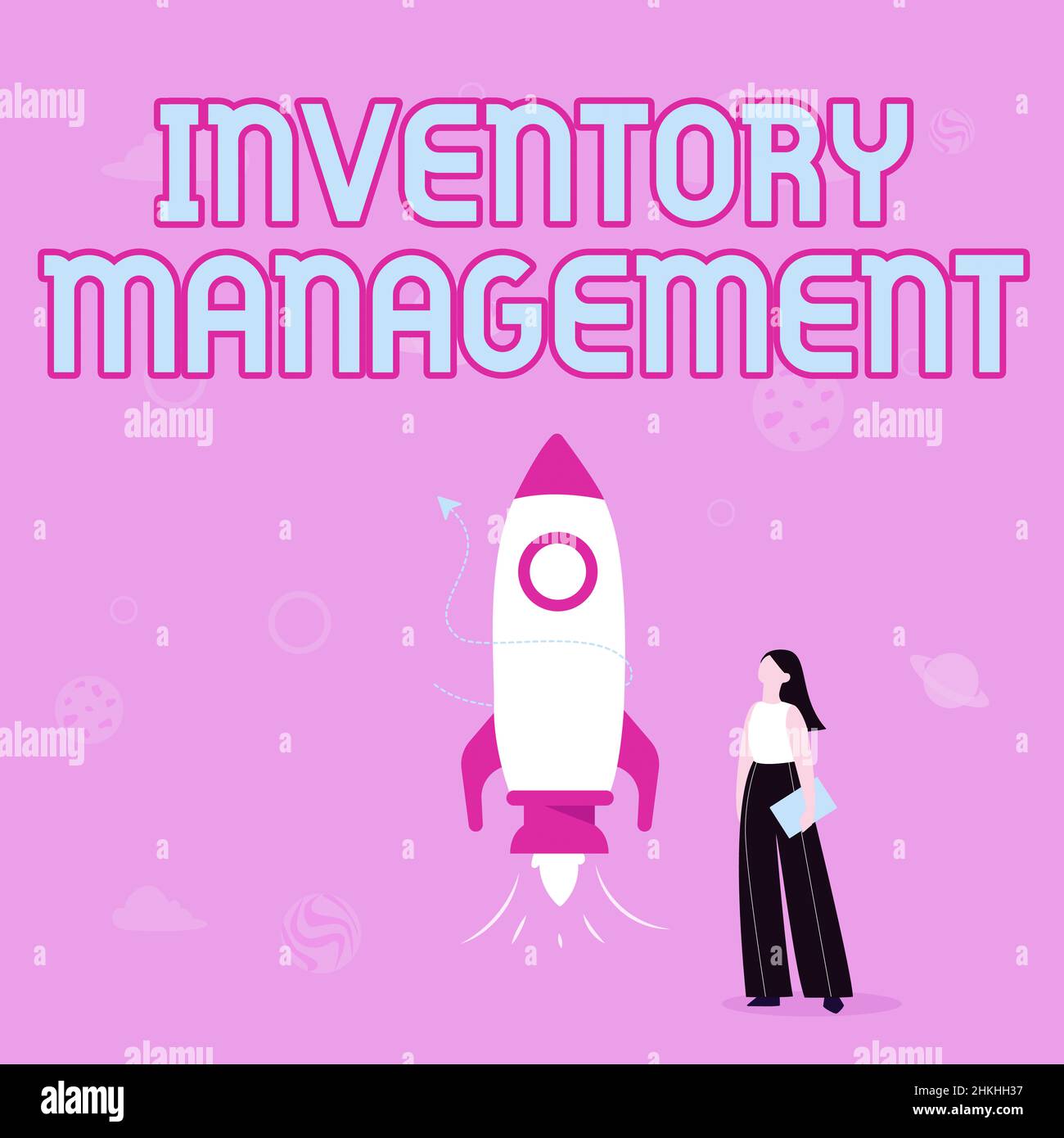 Text caption presenting Inventory Management. Business idea Overseeing ...