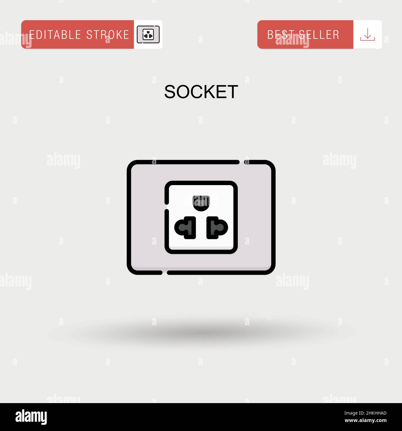 Socket Simple vector icon. Stock Vector