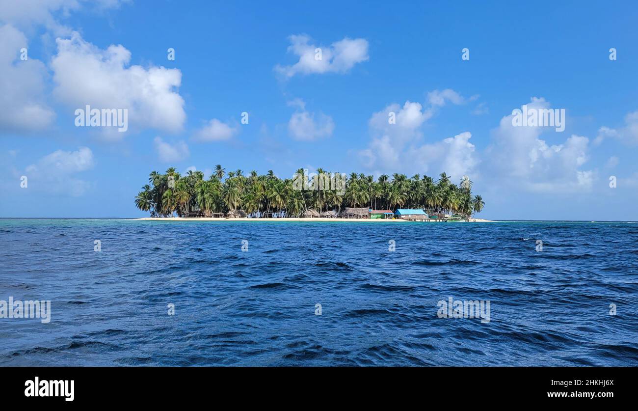 Untouched  island at San Blas archipelago Stock Photo