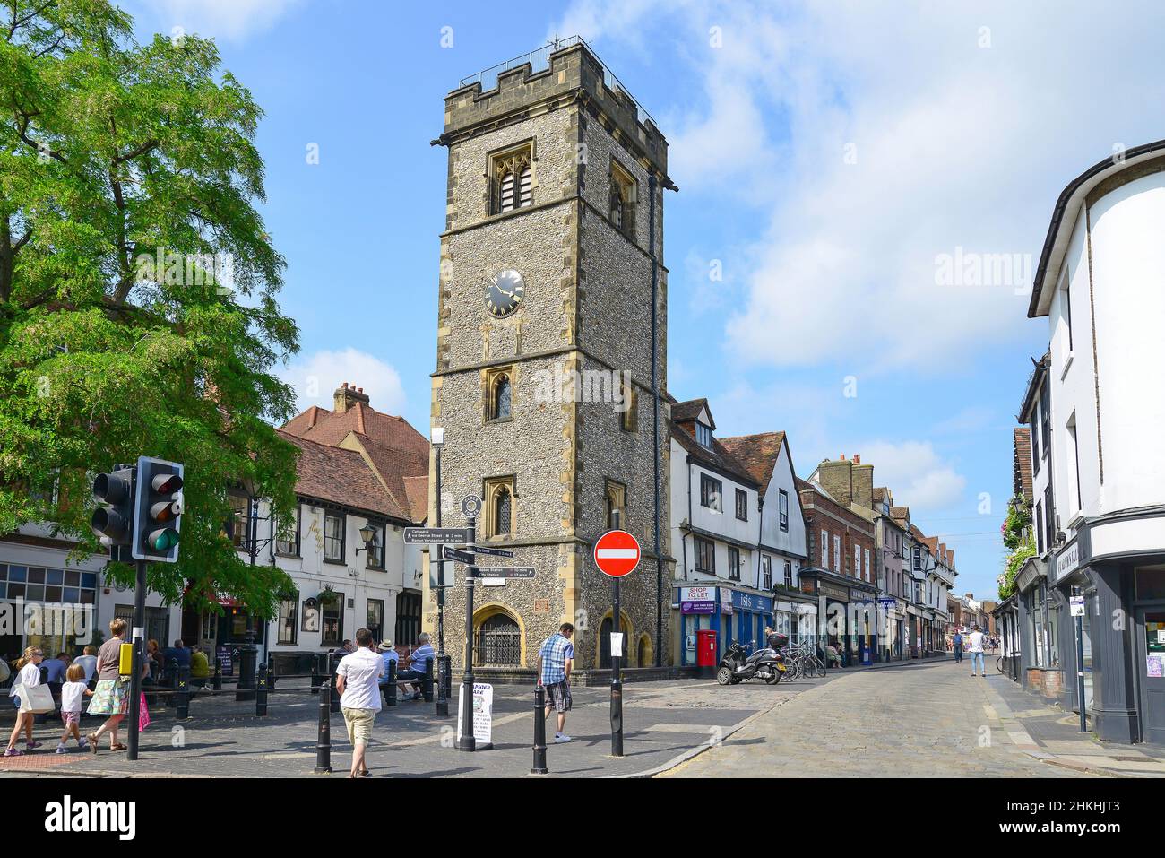15th century St Albans Clocktower, Market Place, St.Albans, Hertfordshire, England, United Kingdom Stock Photo
