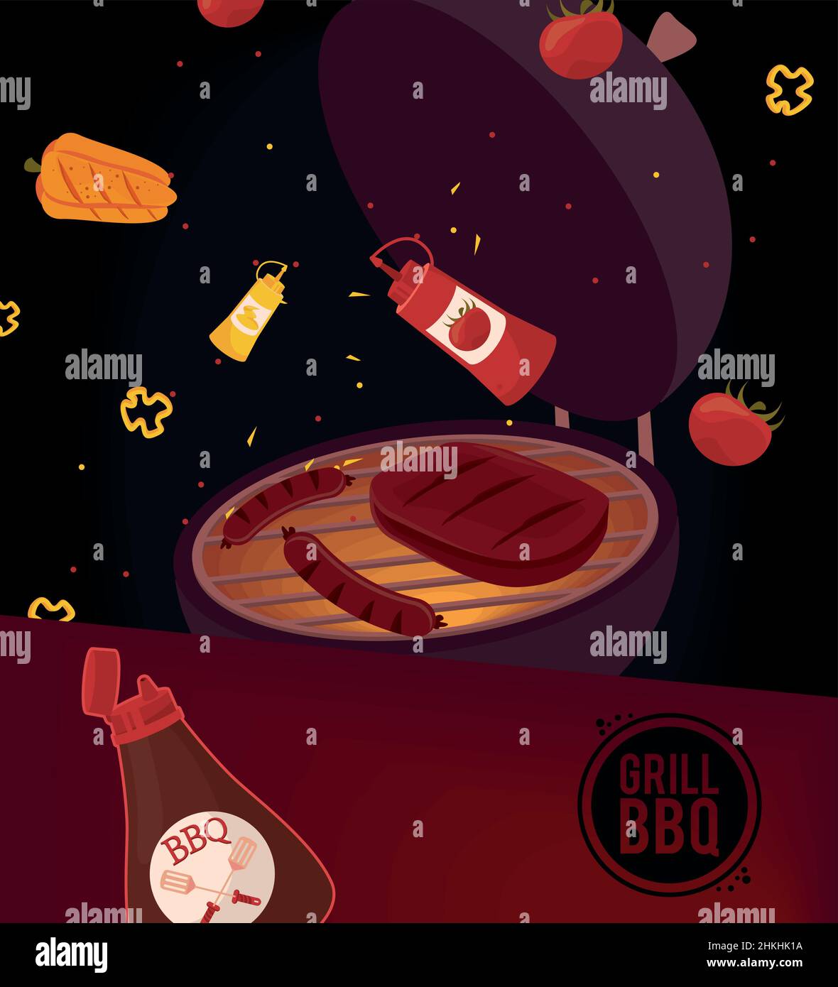 bbq poster with oven Stock Vector Image & Art - Alamy