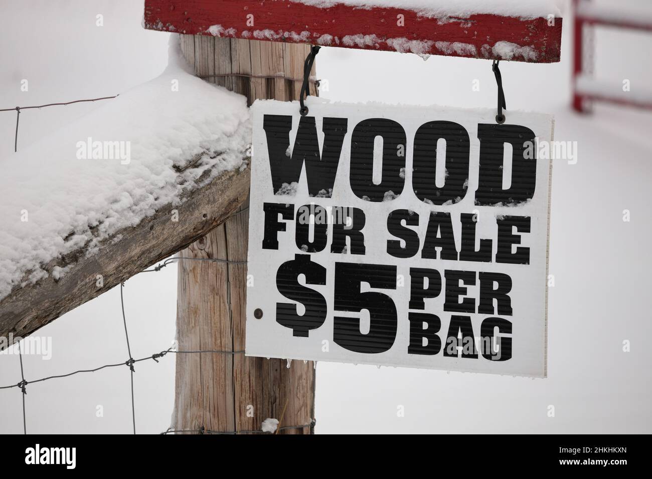 A Firewood for Sale Sign in a rural setting Stock Photo Alamy