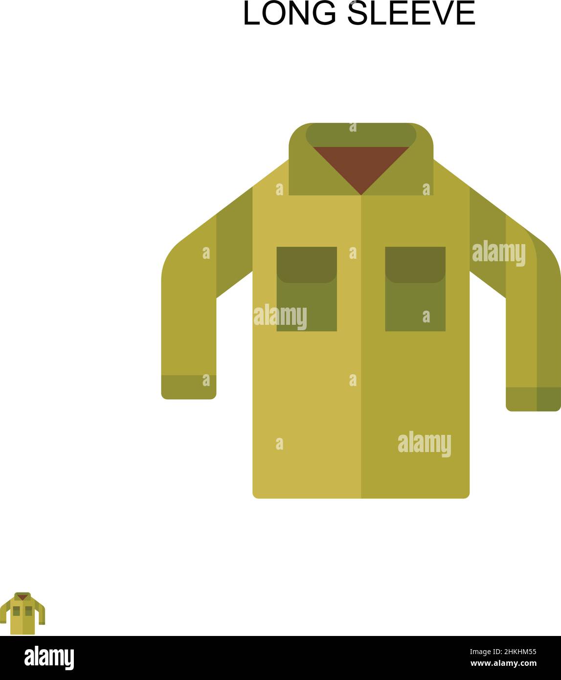 Long sleeve Simple vector icon. Illustration symbol design template for ...