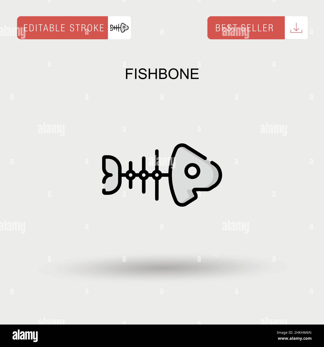 Fish bones icon simple Stock Vector Images - Alamy