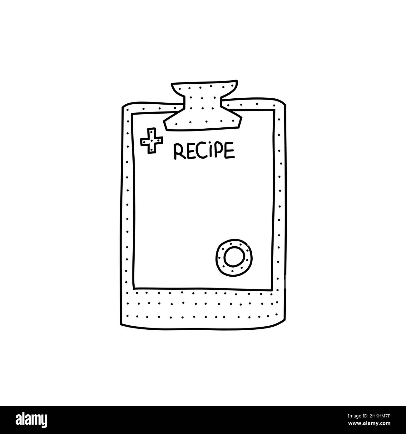 Hand drawn vector illustration of medical recipe icon in doodle style ...