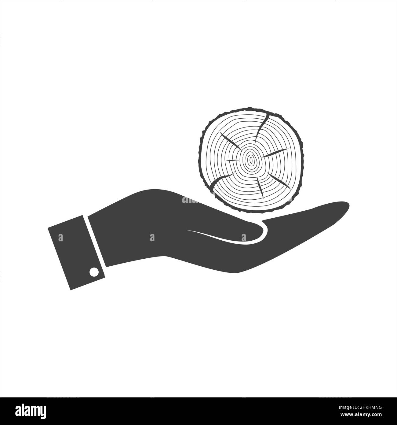 Wood texture icon. Tree rings icon on white background Stock Vector ...