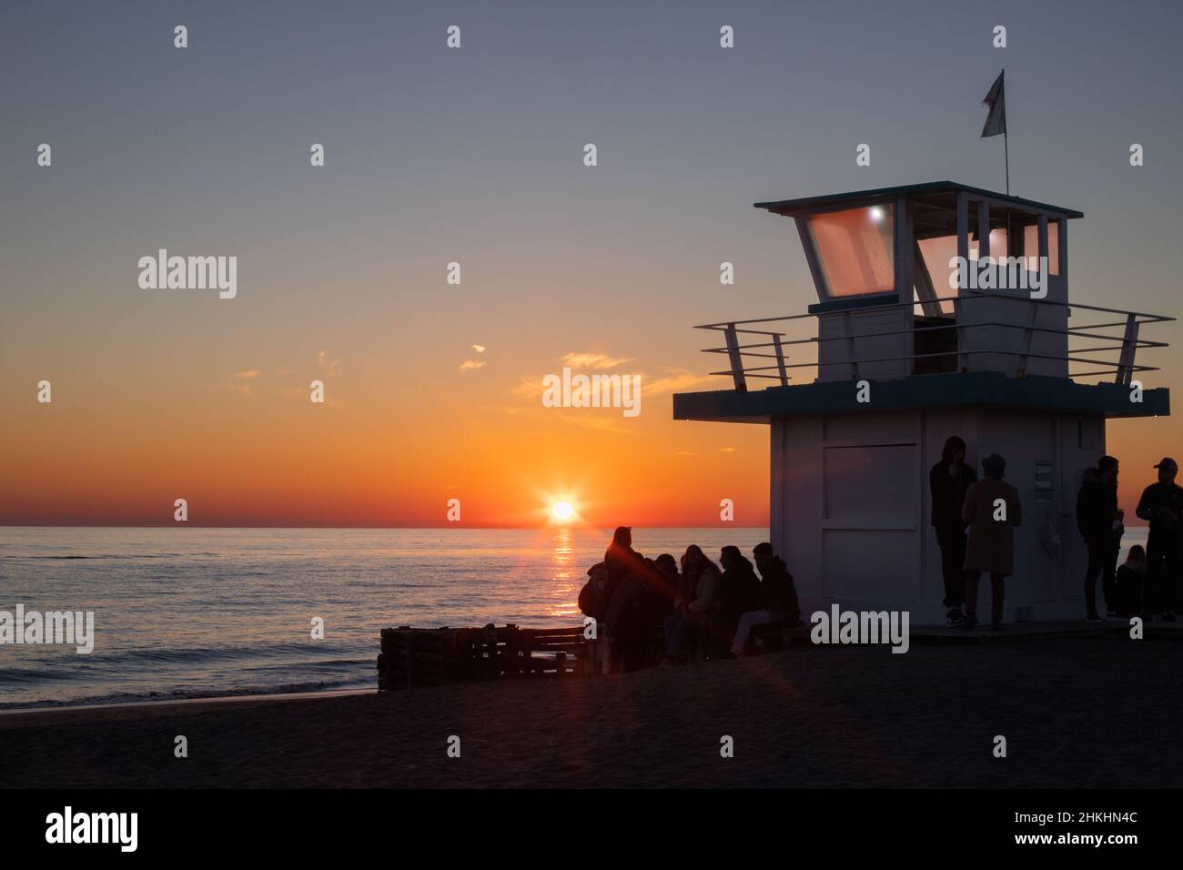 Sunset at ostia during winter time Stock Photo