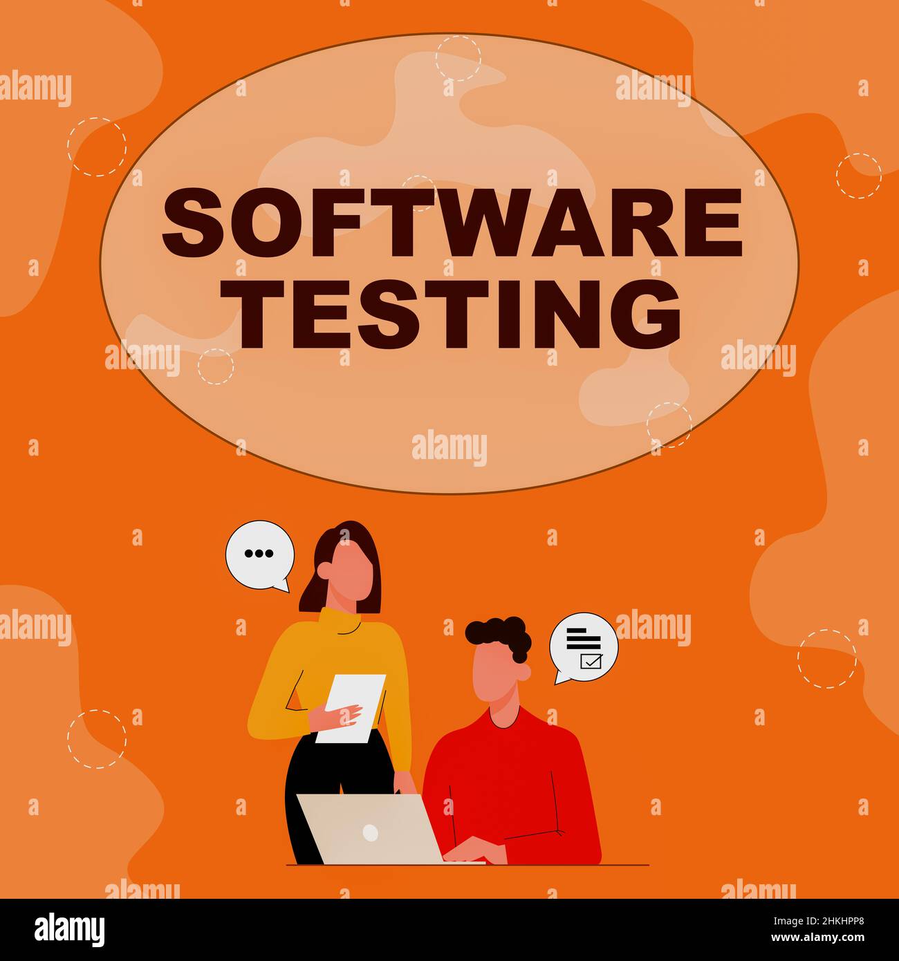 Text sign showing Software Testing. Business showcase investigation ...