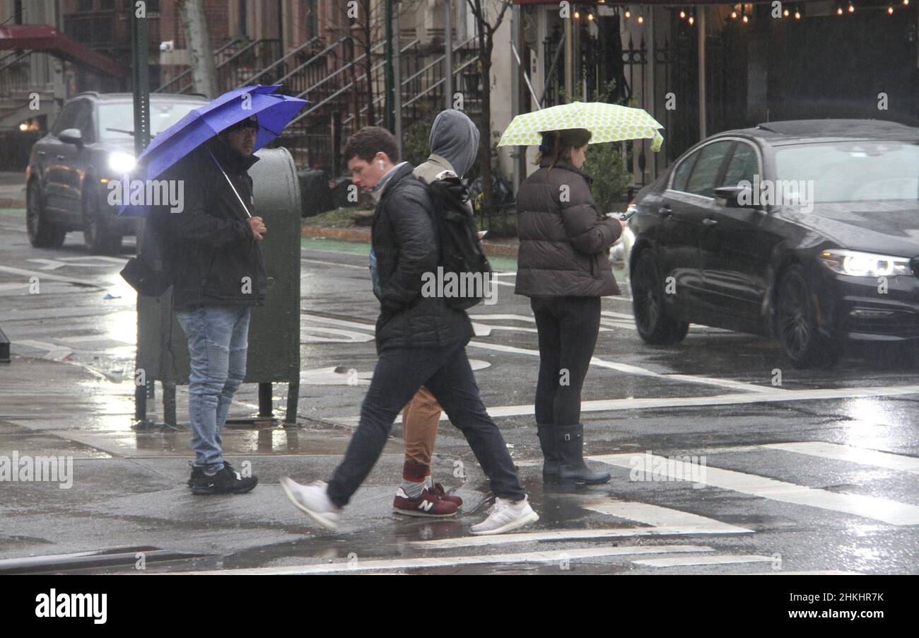 New York, USA. 4th Feb, 2022. (NEW) Rainfall in New York City