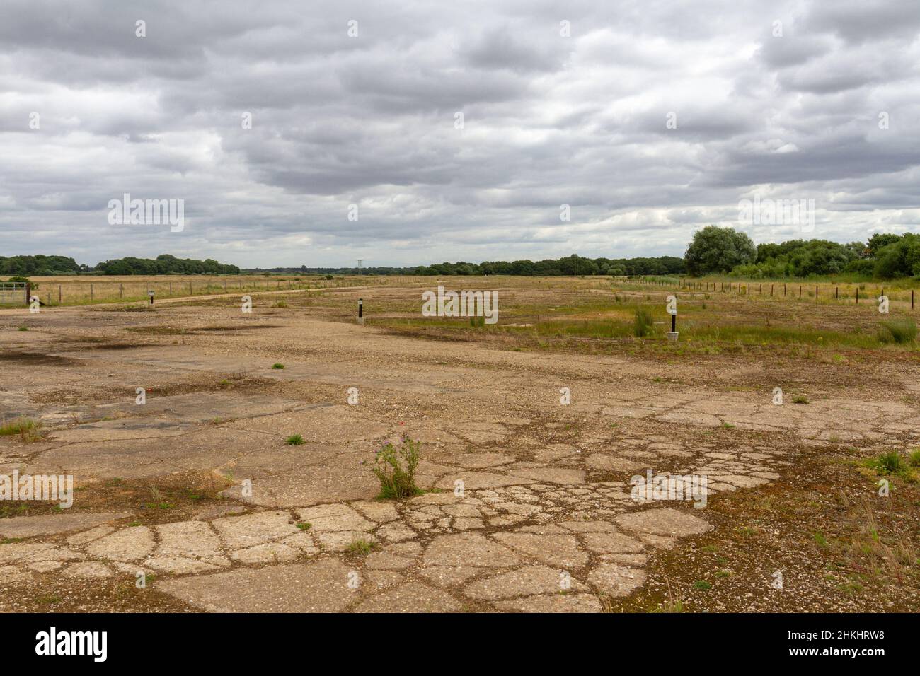 The Woodhall Spa airfield runway: RAF Woodhall Spa was used by 617 Squadron (The Dambusters) during World War II, Lincolnshire, England. Stock Photo