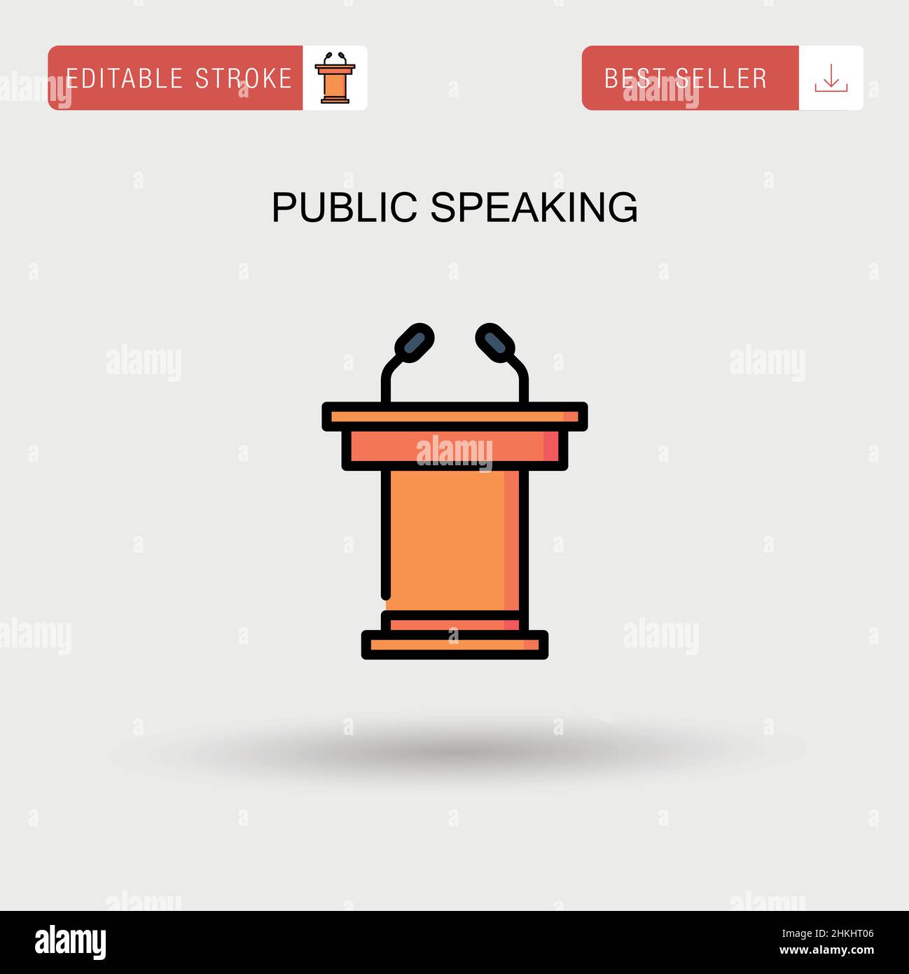 Public speaking Simple vector icon. Stock Vector