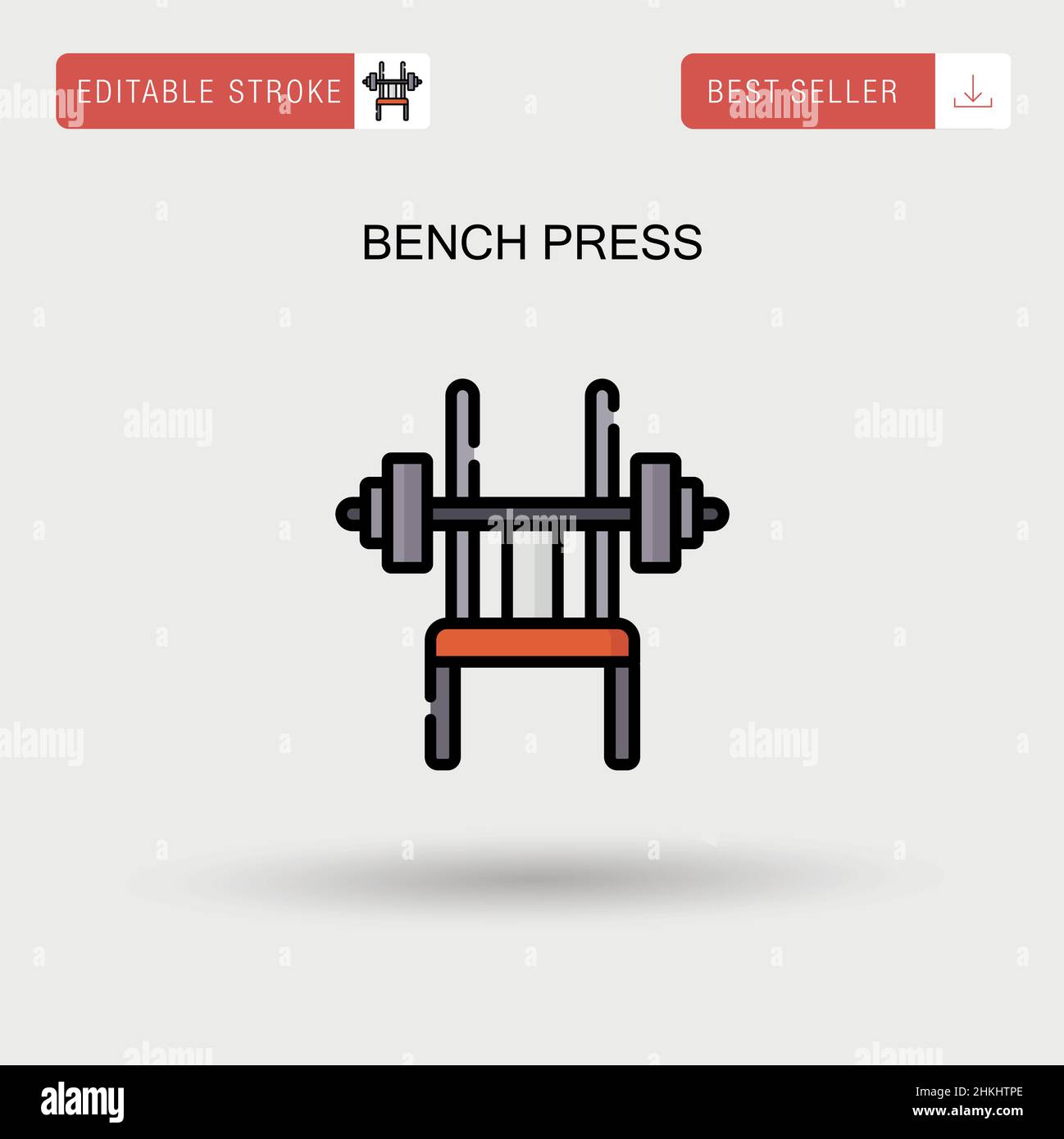 Bench press Simple vector icon. Stock Vector