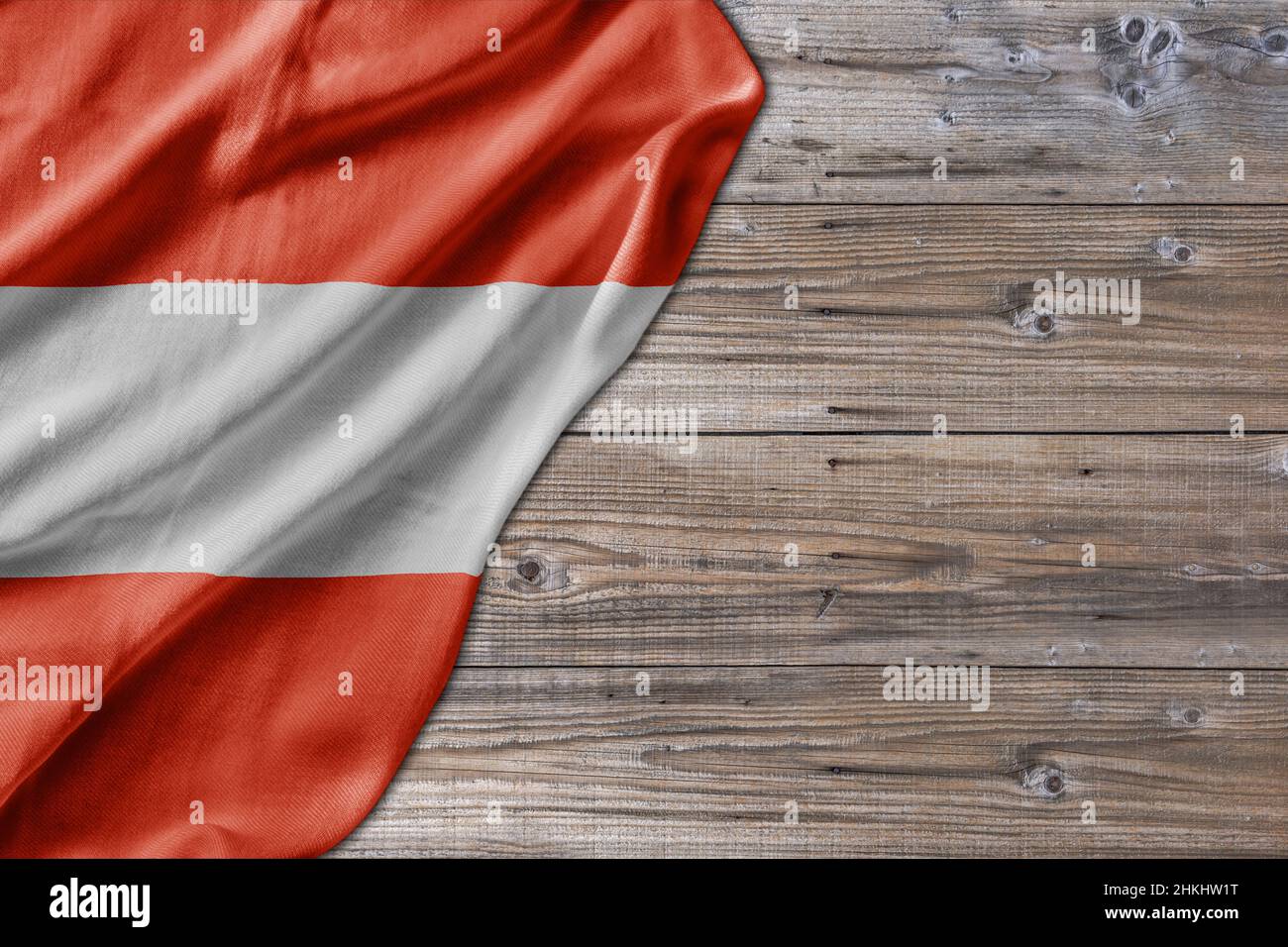 Wooden pattern old nature table board with Austria flag Stock Photo - Alamy