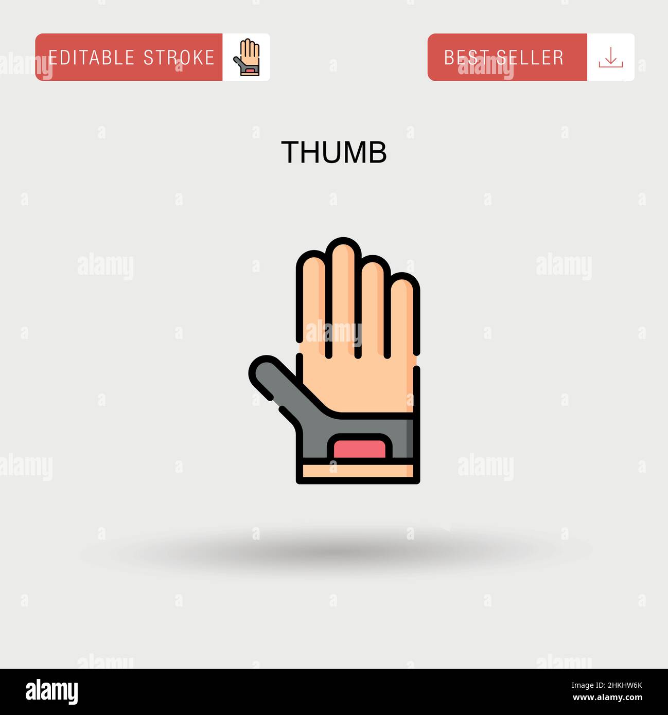 Thumb Simple vector icon. Stock Vector