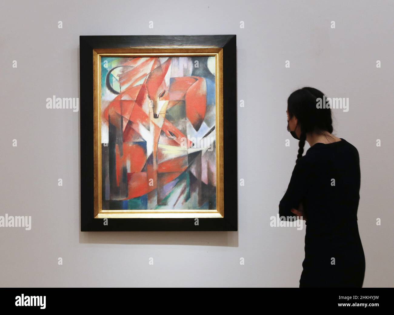New York, USA. 04th Feb, 2022. The Foxes by Franz Marc is on display from Christie's 20th/21st Century London Evening Sale: Shanghai to London at Christie's in New York City on Friday, February 4, 2022. Photo by John Angelillo/UPI Credit: UPI/Alamy Live News Stock Photo