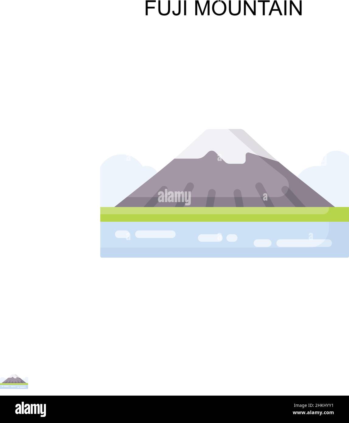 Fuji mountain Simple vector icon. Illustration symbol design template for web mobile UI element. Stock Vector