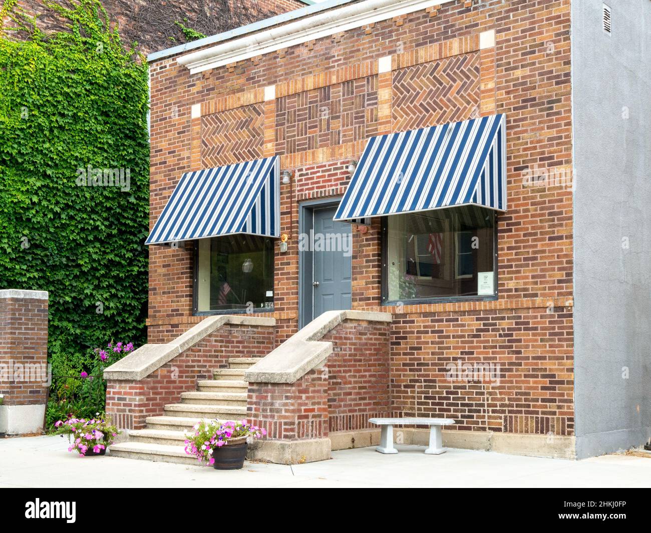LANESBORO, MN 26 AUG 2019 Front facade of an office building of