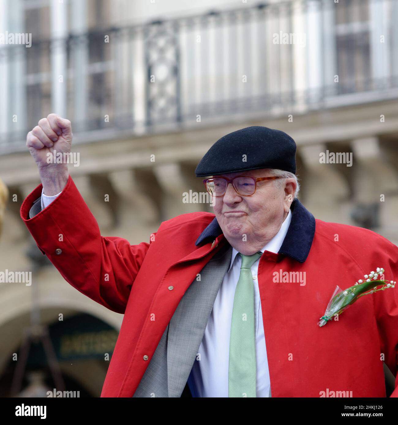 Jean Marie Lepen the founder of the 'national front' the extreme right-wing party suffered a stroke on 2 February (archive images 2017) Stock Photo