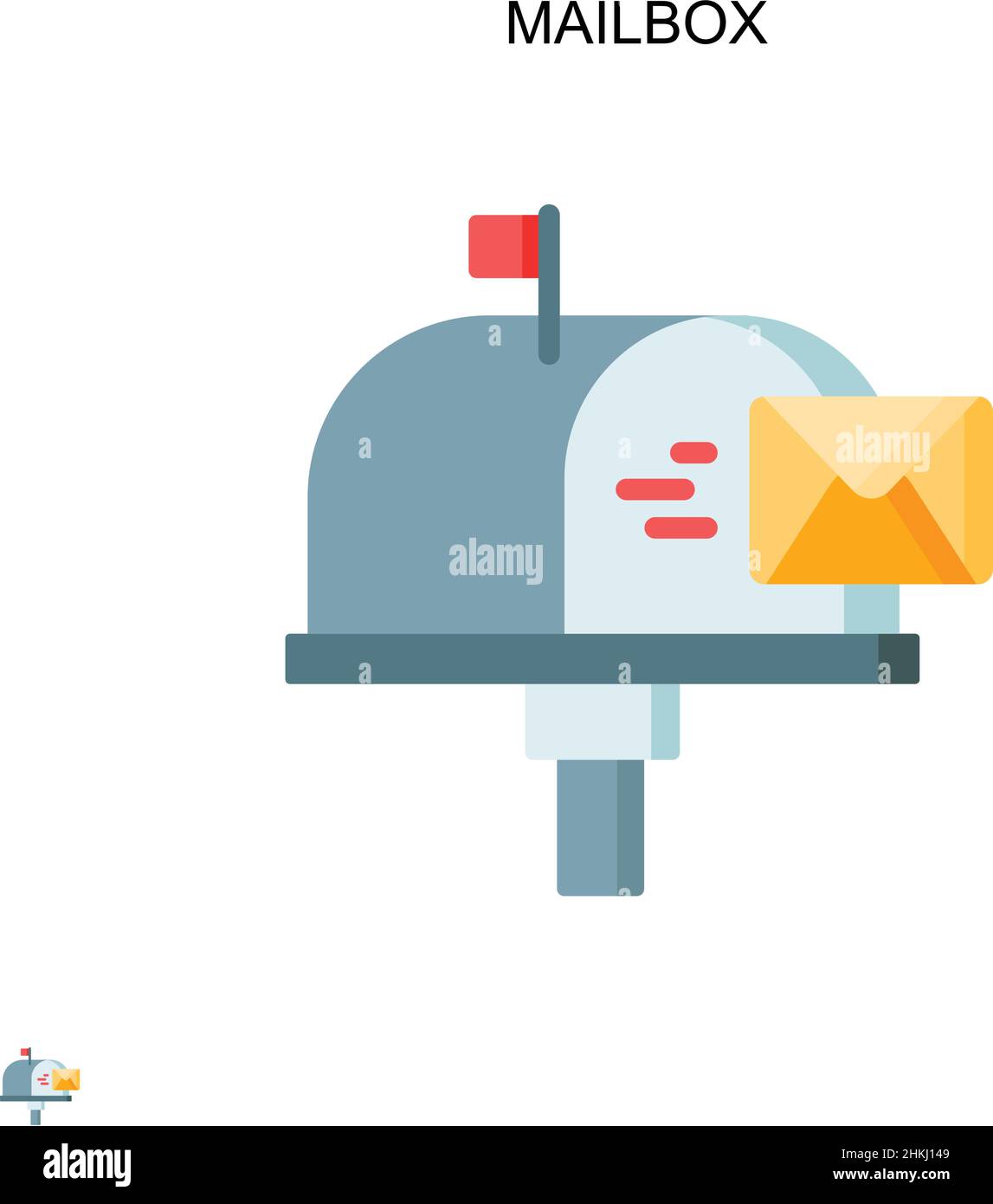 Mailbox Simple vector icon. Illustration symbol design template for web mobile UI element Stock