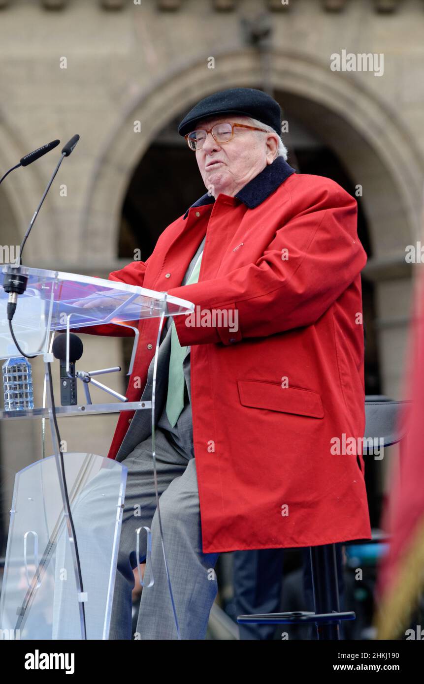 Jean Marie Lepen the founder of the 'national front' the extreme right-wing party suffered a stroke on 2 February (archive images 2017) Stock Photo