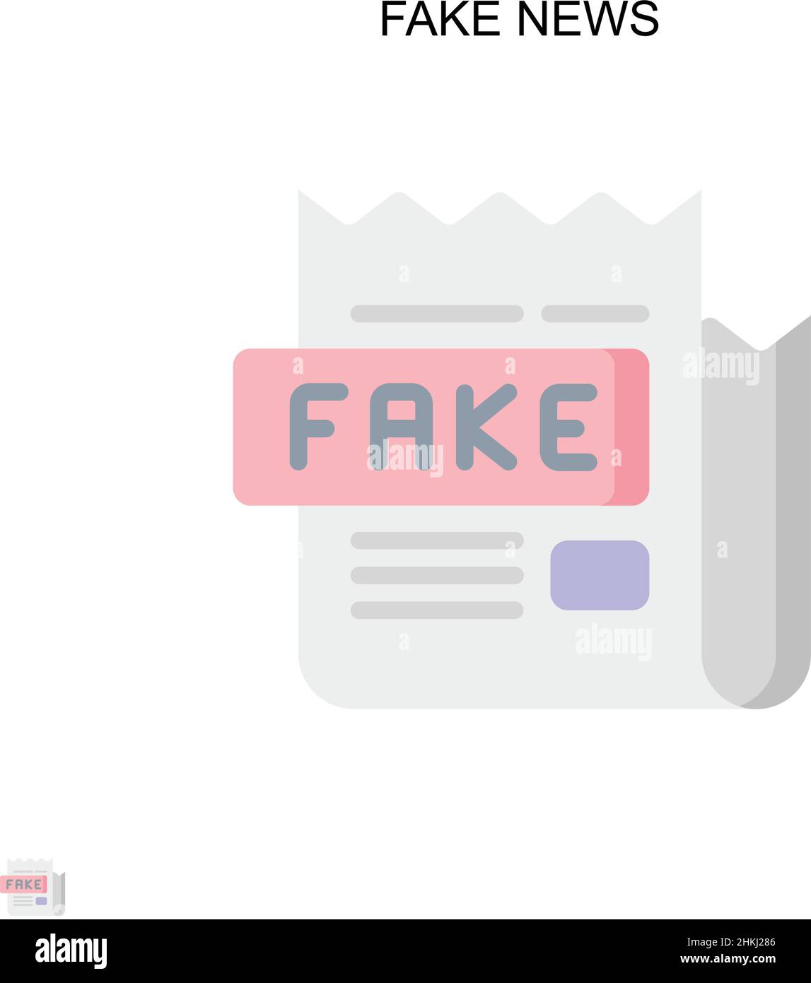 Fake news Simple vector icon. Illustration symbol design template for web mobile UI element. Stock Vector
