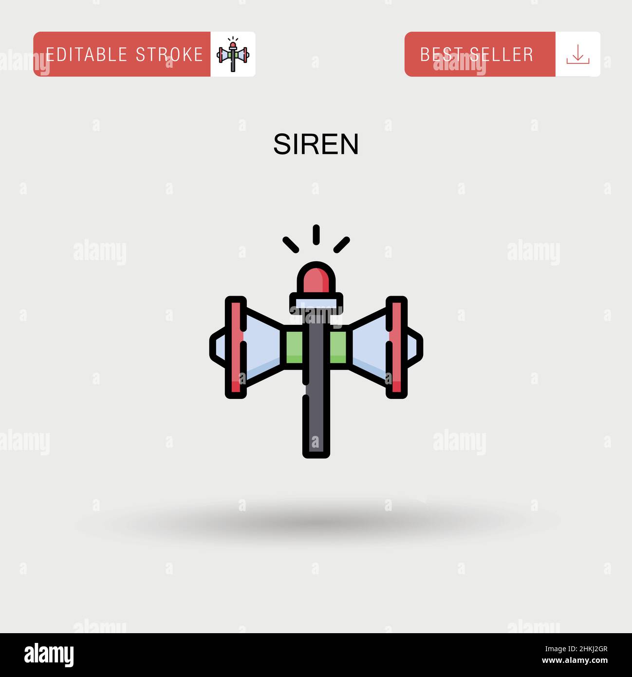 Siren Simple vector icon. Stock Vector