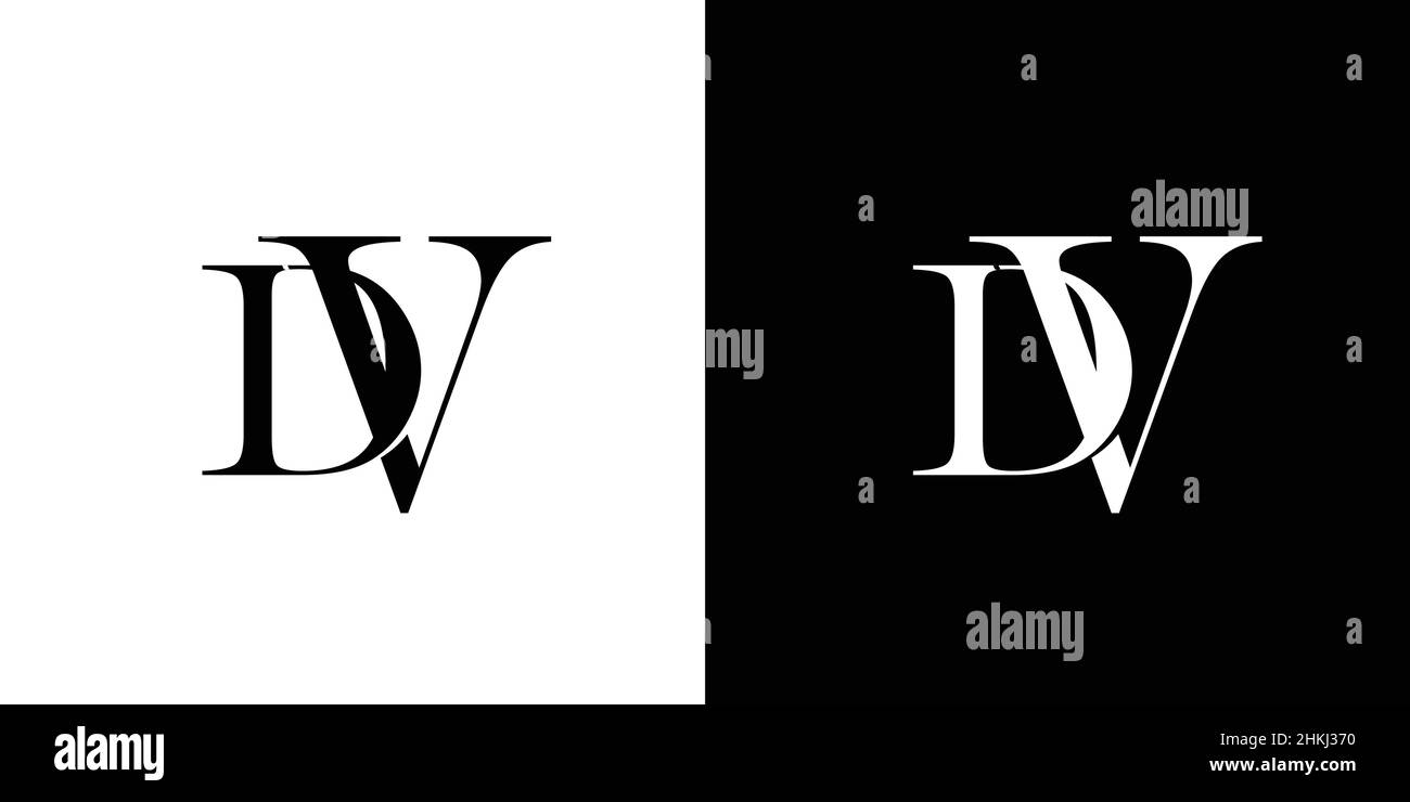 Modern and luxury letter DV initials logo design Stock Vector Image