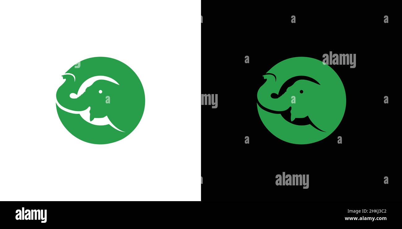 Modern and interesting initial letter O elephant logo design Stock Vector