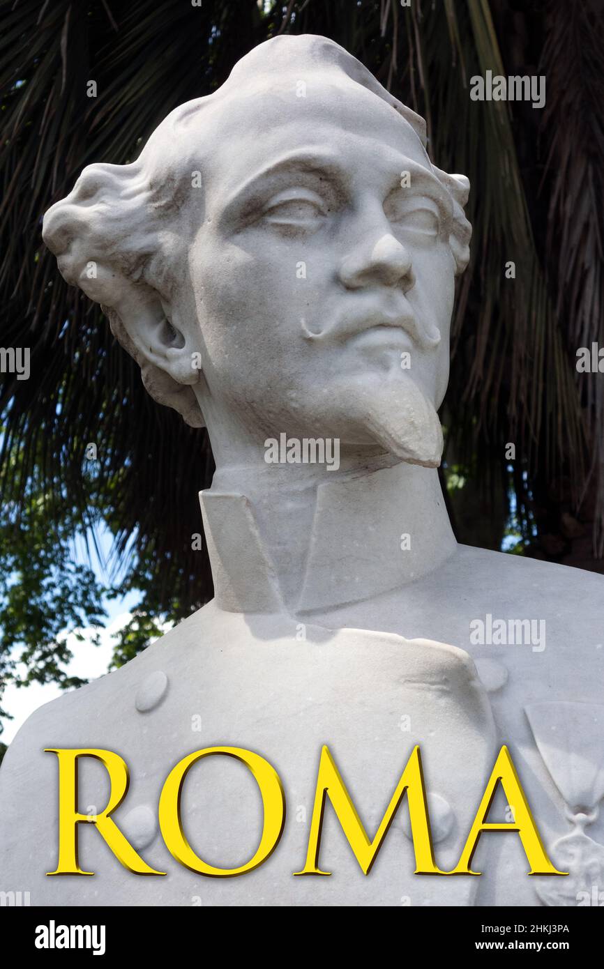 Bust of Bartolomeo Galletti on Janiculum Hill, Rome, 2019. Stock Photo