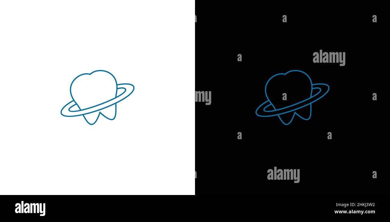 Simple and unique dentist planet logo design Stock Vector