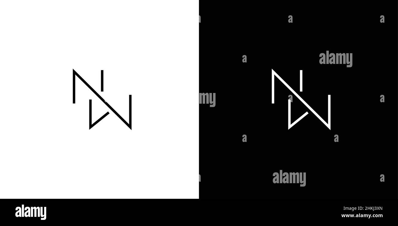 Simple and modern letter NW initials logo design Stock Vector