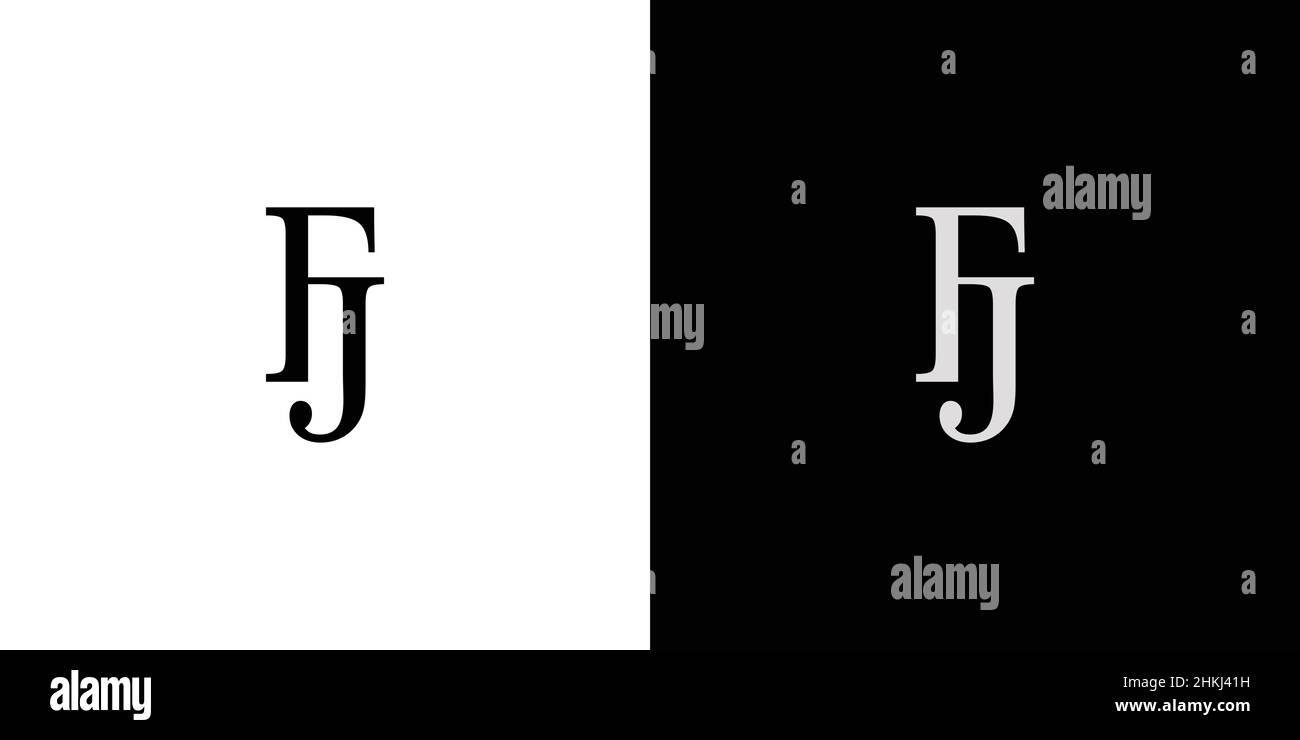 Unique and Modern FJ initials logo Stock Vector