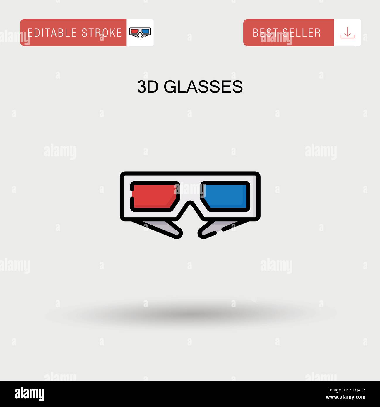3d glasses Simple vector icon Stock Vector Image & Art - Alamy