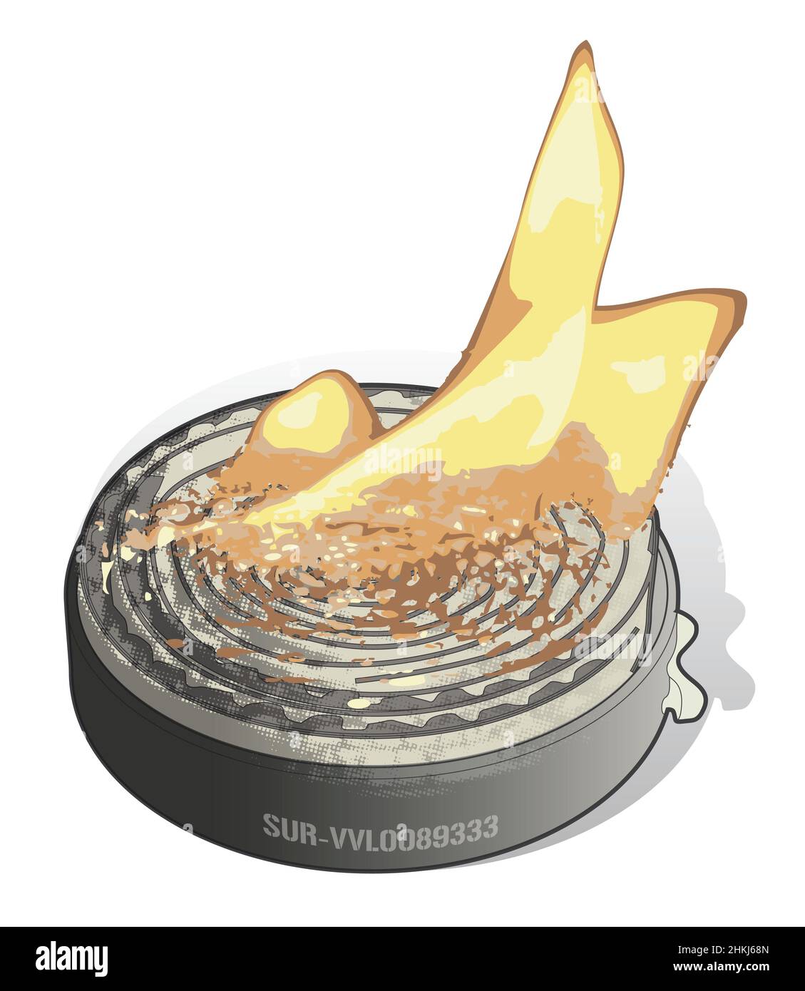 Spiral of cardboard on fire in fire tin, illustration Stock Photo Alamy