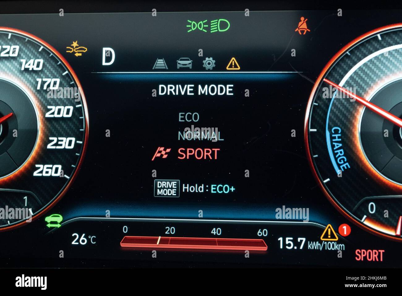 Hong Kong, China Oct 12, 2021 Hyundai Kona 2022 Dashboard Oct 12 2021