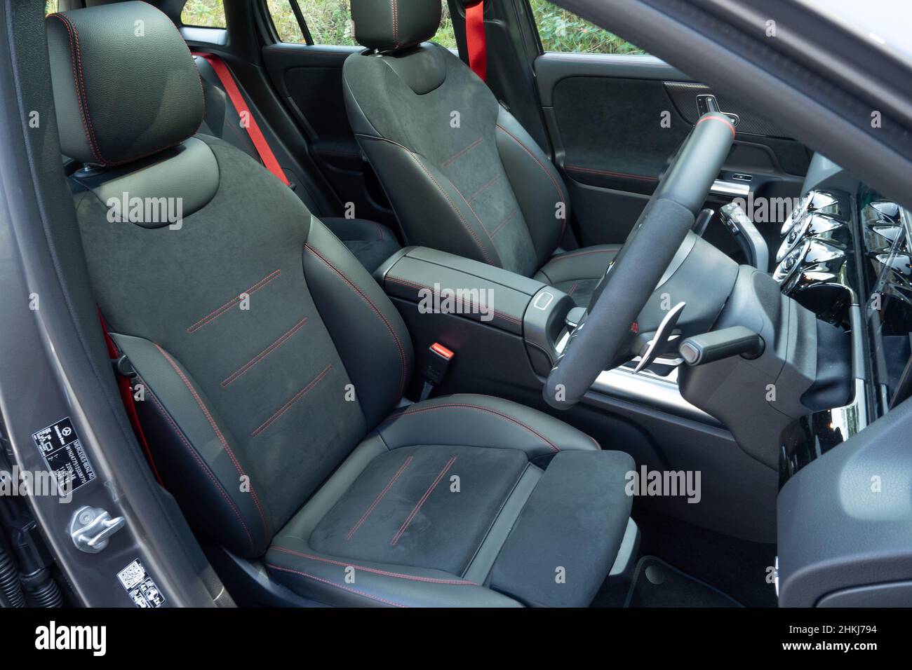 Hong Kong, China Jan 6, 2022 : Mercedes-AMG GLA35 2022 Interior Jan 6 2021 in Hong Kong. Stock Photo