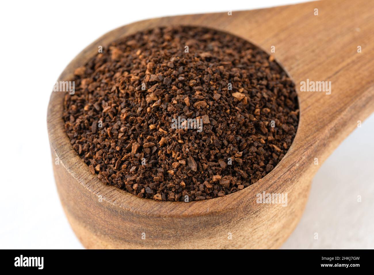 Ground Coffee in a Wood Scoop Stock Photo