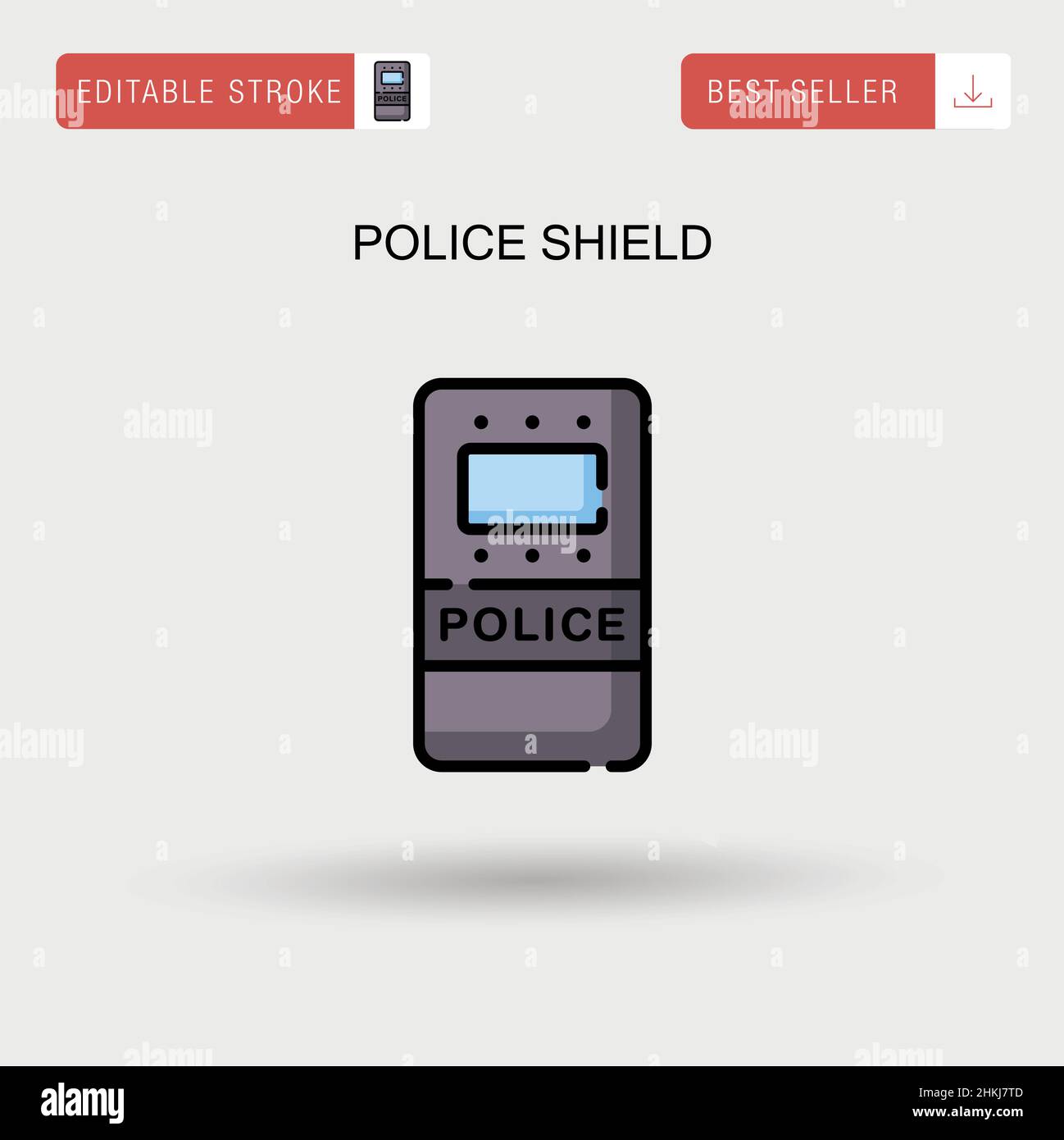 Police shield Simple vector icon. Stock Vector