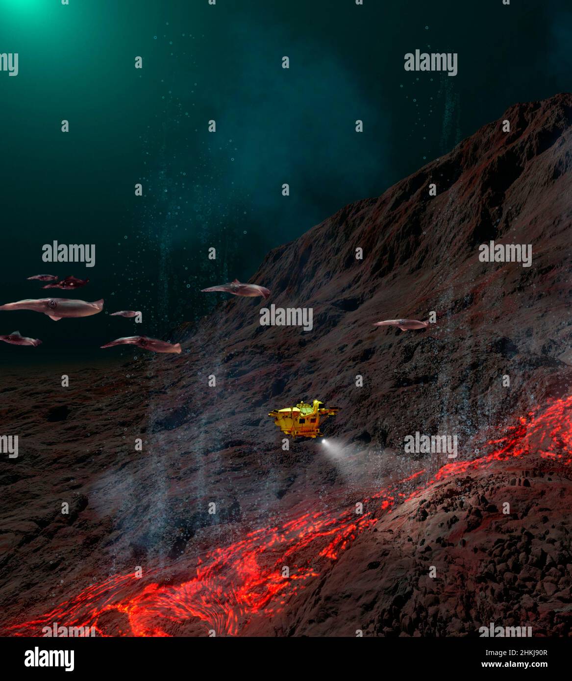 Exploring the Midatlantic Rift, illustration Stock Photo - Alamy