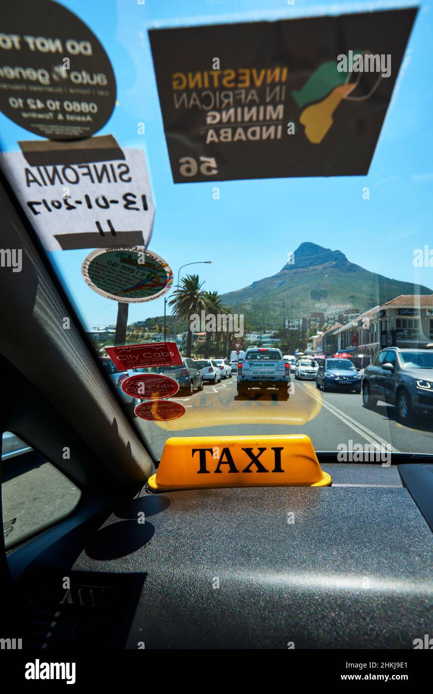 Taxi Ride, Cape Town, South Africa Stock Photo
