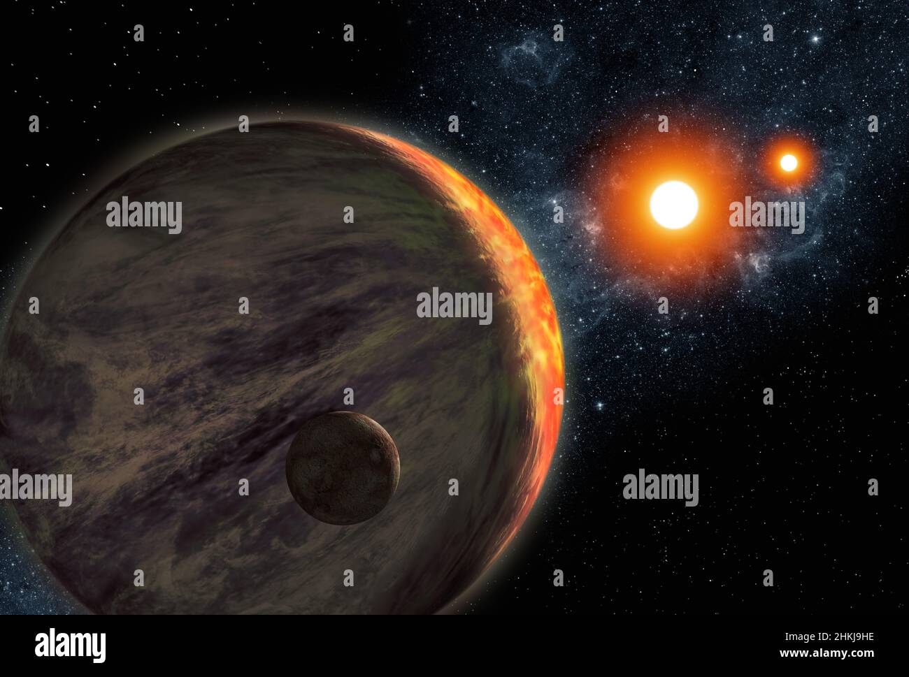 Kepler 16 b, illustration Stock Photo Alamy