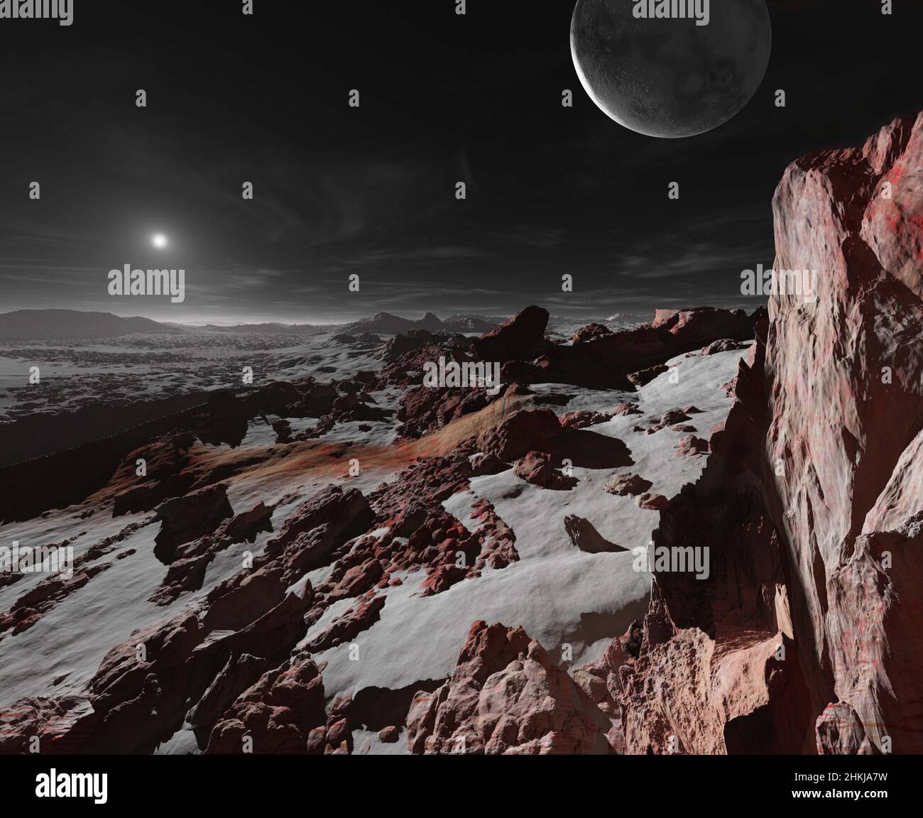 Pluto's surface, illustration Stock Photo - Alamy