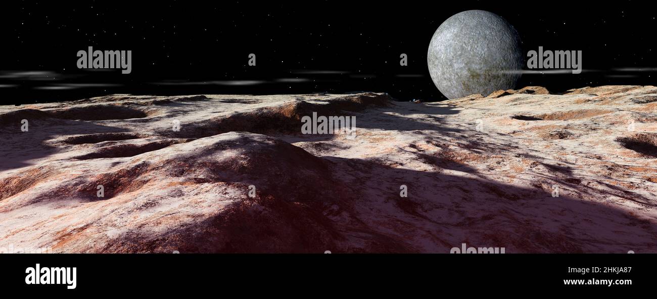 Surface of pluto illustration stock photo alamy