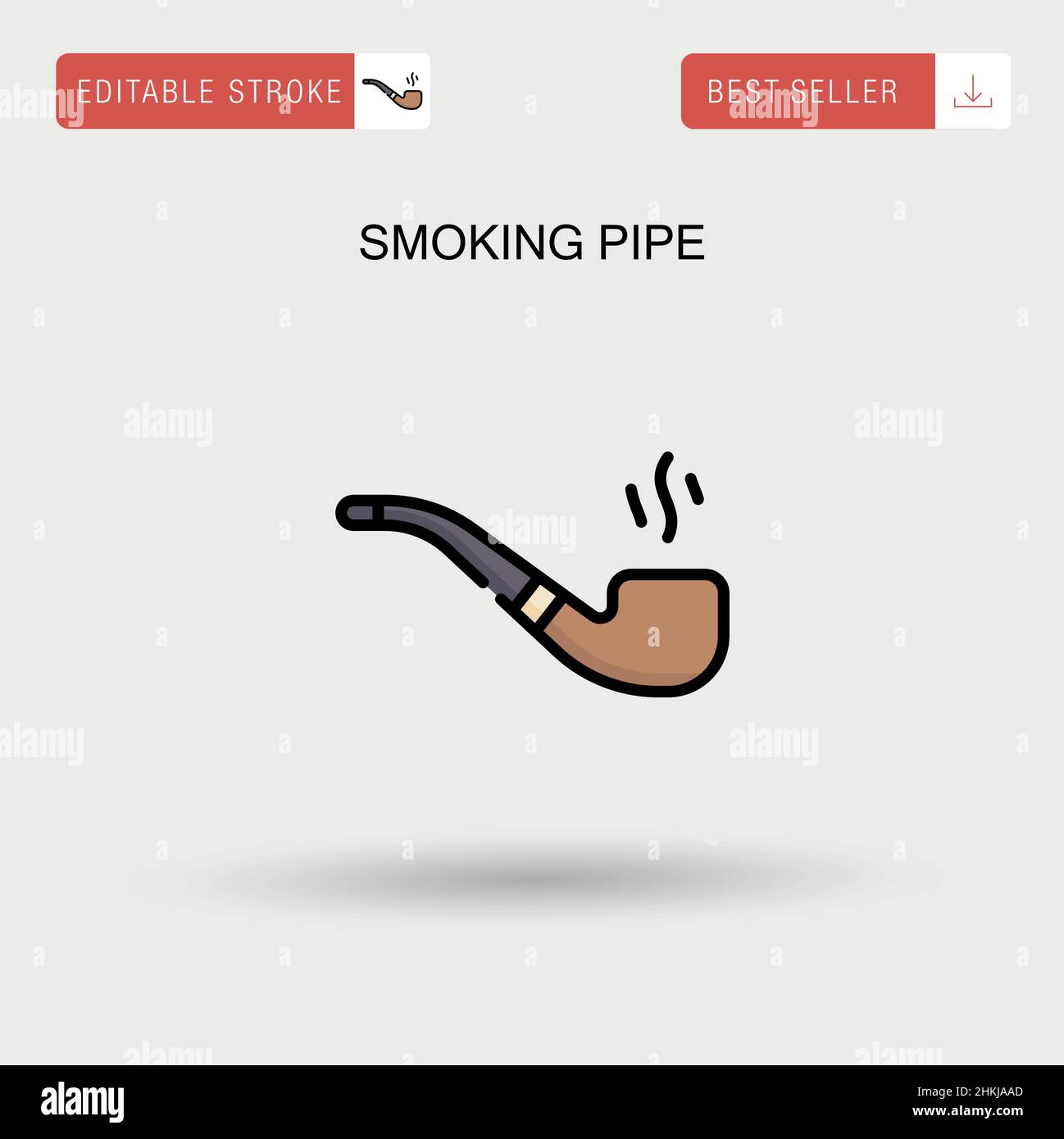 Smoking pipe Simple vector icon. Stock Vector