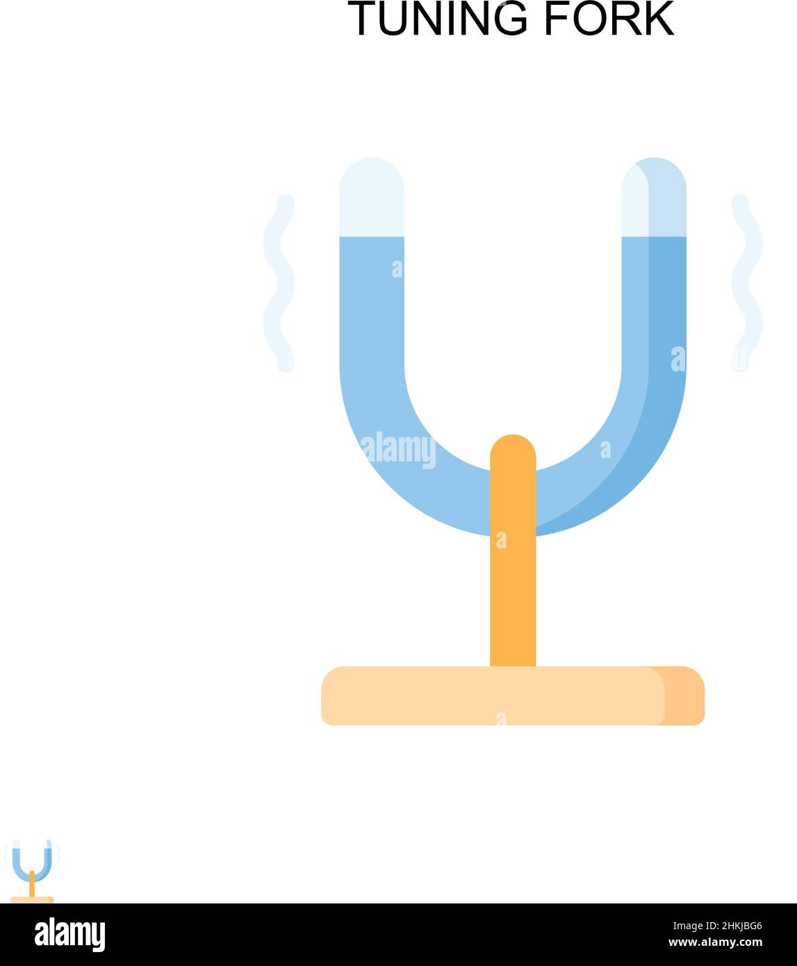 Tuning fork Simple vector icon. Illustration symbol design template for web mobile UI element. Stock Vector